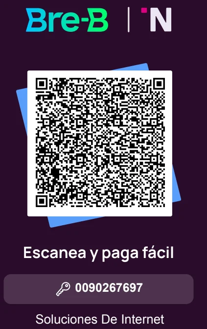 Foto del código QR para pagar servicio de internet AirLink Soluciones vía Nequi